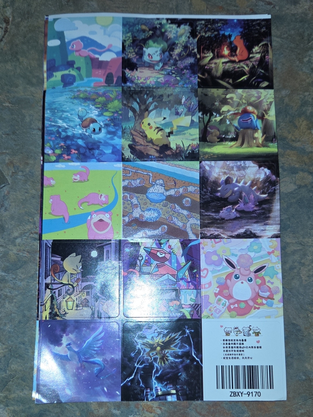 Pokemon Sticker Sheet with Colorful Character Art